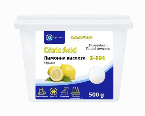 Лимонна кислота MyChem 500 г харчова добавка E-330 ЛК-500 фото